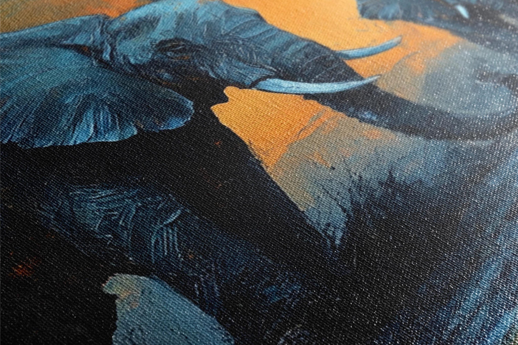 a painting of an elephant and a bird