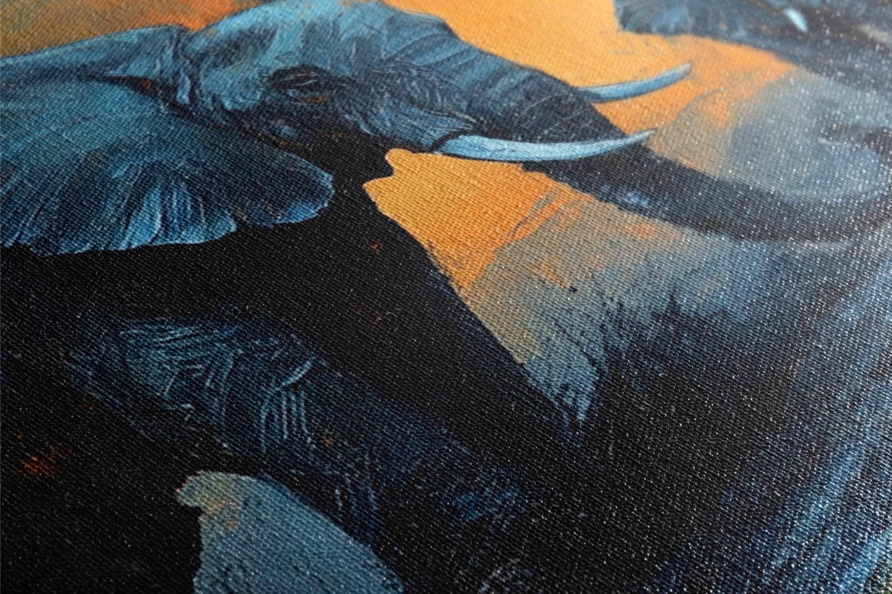 a painting of an elephant and a bird