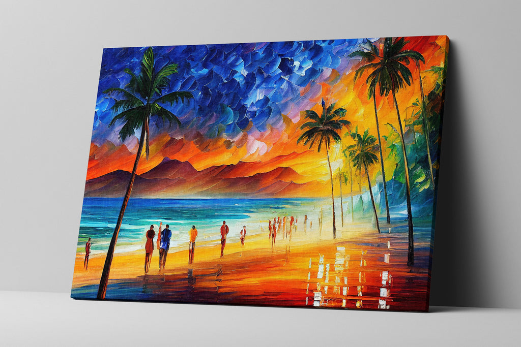 Hawaii Beach Canvas Print - Paradise Oil Painting With Vibrant Coastal Art