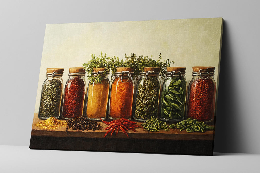 Herbs And Spices Canvas – Extra Large Wall Art | Farmhouse Kitchen Decor, Ready To Hang