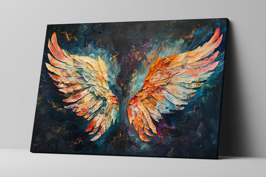 Angel Wings Canvas Print – Heavy Texture Gallery Wrapped Canvas Wall Art, Ready to Hang