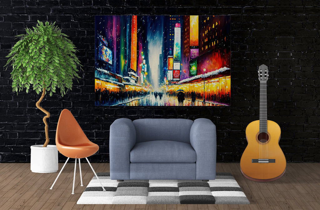 Times Square Canvas Print - Vibrant New York City Art on Gallery Ready Wooden Frame
