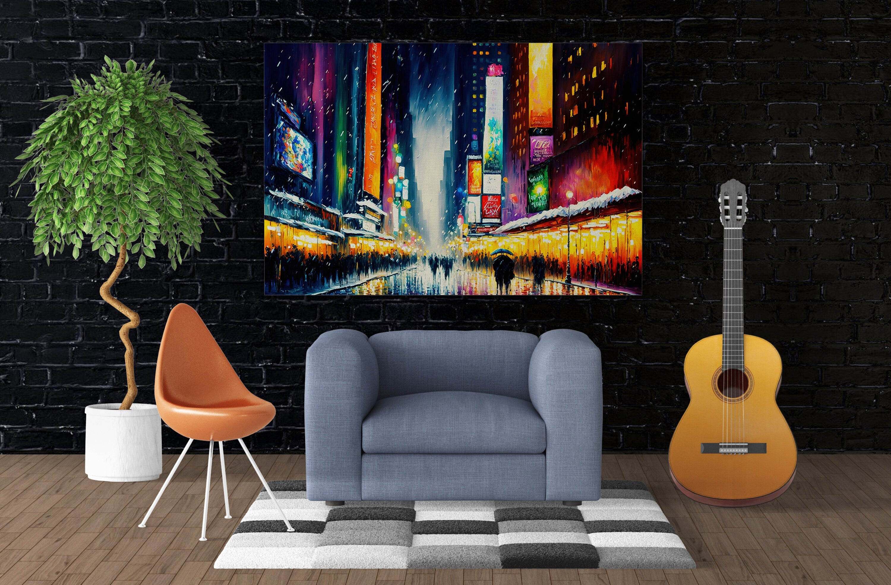 Times Square Canvas Print - Vibrant New York City Art on Gallery Ready Wooden Frame