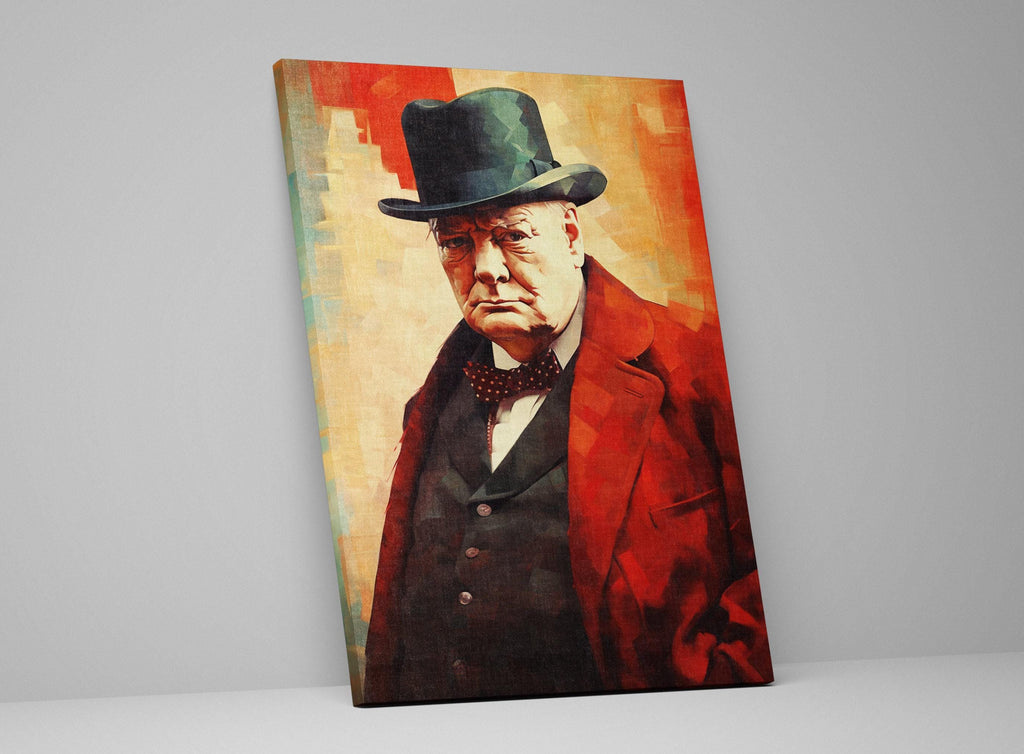 Winston Churchill Art - Extra Large Gallery Wrapped Canvas With Wooden Frame