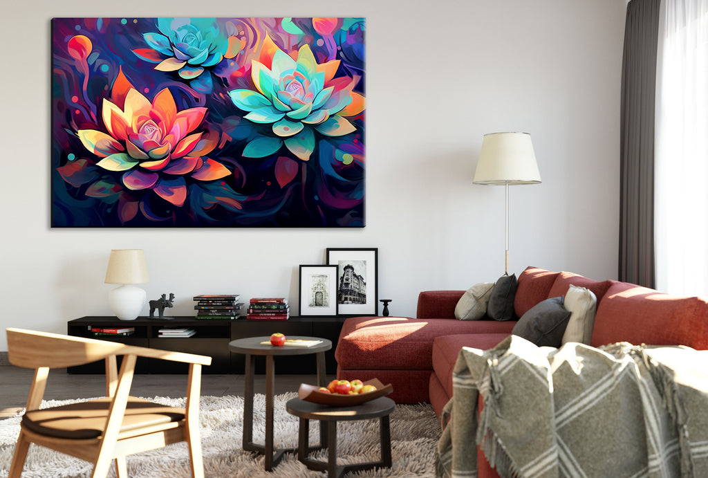 Succulent Wall Art – Modern Botanical Wall Print | Large Giclee Canvas, Gallery Ready