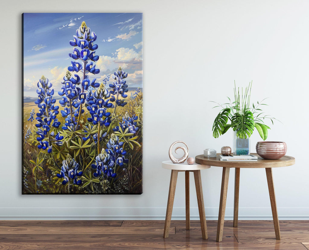 Texas Bluebonnet Art – Large Canvas Floral Wall Decor | Gallery Wrapped Canvas