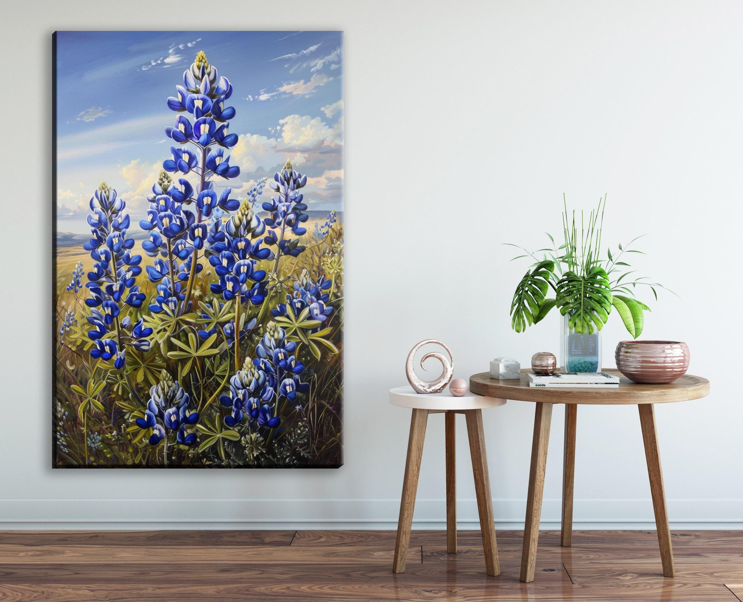 Texas Bluebonnet Art – Large Canvas Floral Wall Decor | Gallery Wrapped Canvas