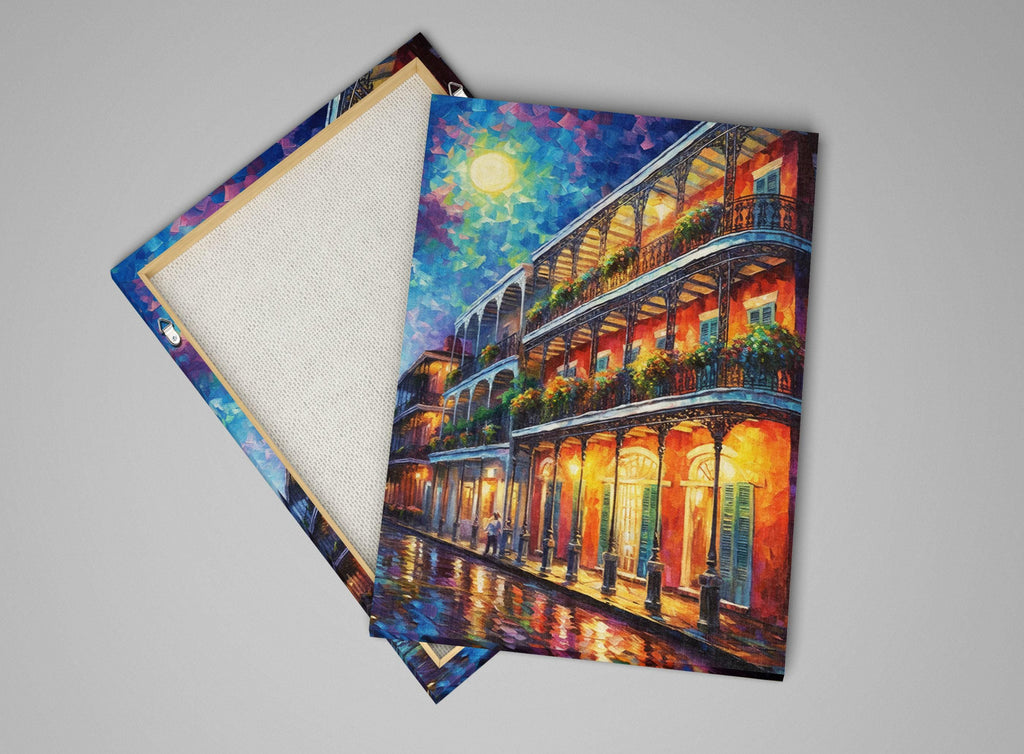 Bourbon Street Canvas Art – Colorful New Orleans Wall Art With Real Wood Frame