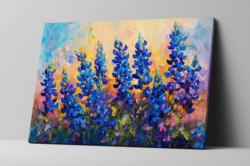 Bluebonnet Meadow Art - Texas Floral Giclée | Large Gallery-Wrapped Canvas Print