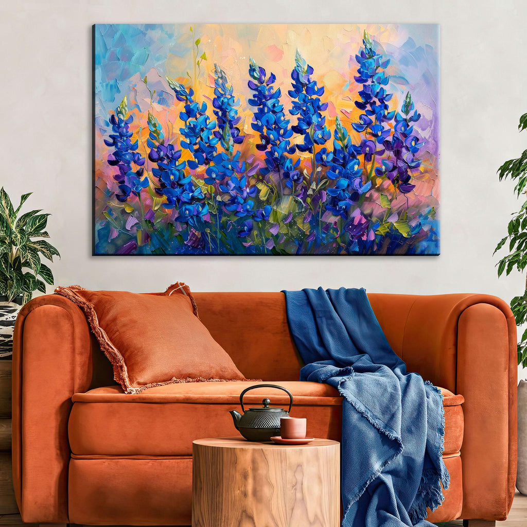 Bluebonnet Meadow Art - Texas Floral Giclée | Large Gallery-Wrapped Canvas Print