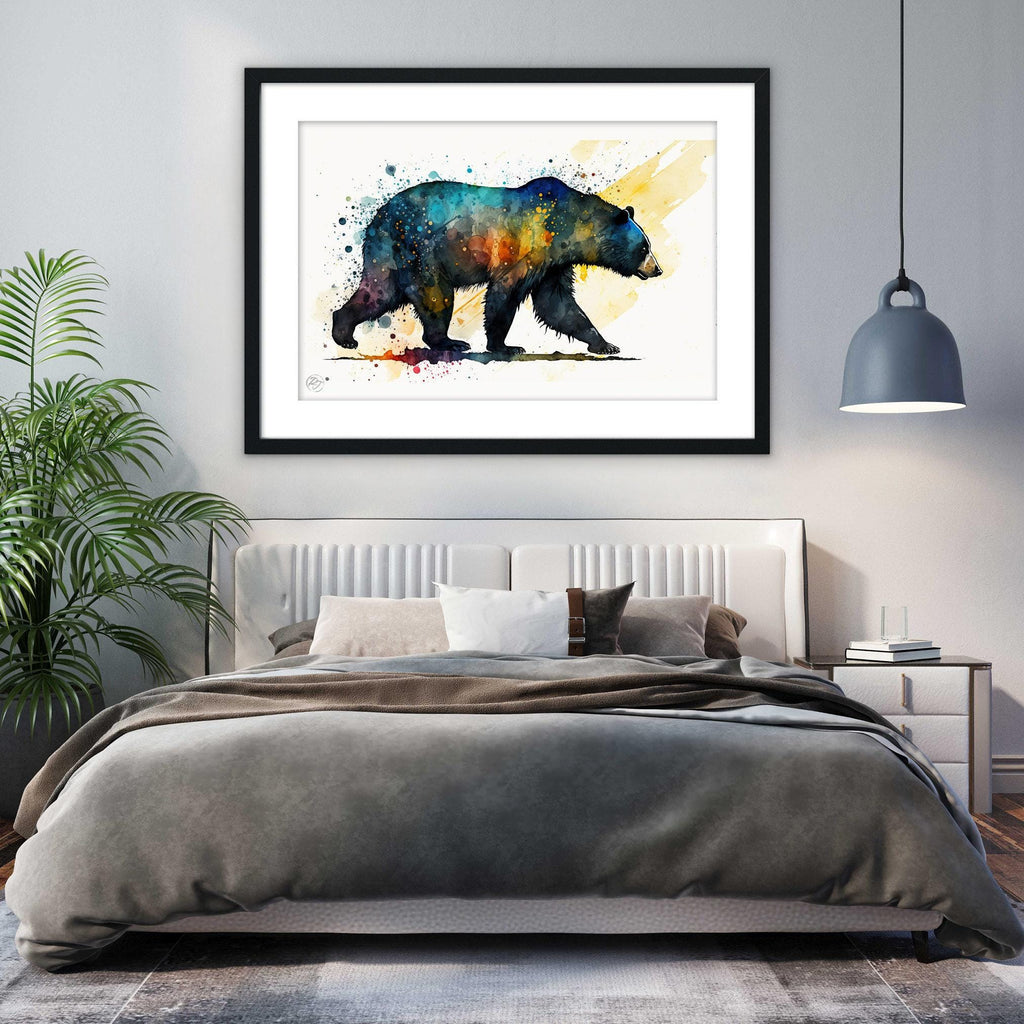 Nature's Beauty: Watercolor Black Bear Canvas Print, Giclee Print on Gallery-wrapped Artist Canvas, Available in Extra Large Sizes