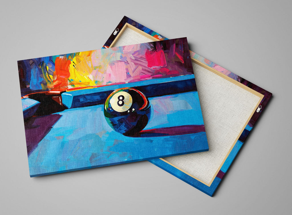 8 Ball Painting – Vintage Pool Art | Gallery Wrapped Canvas | Extra Large Man Cave Wall Art