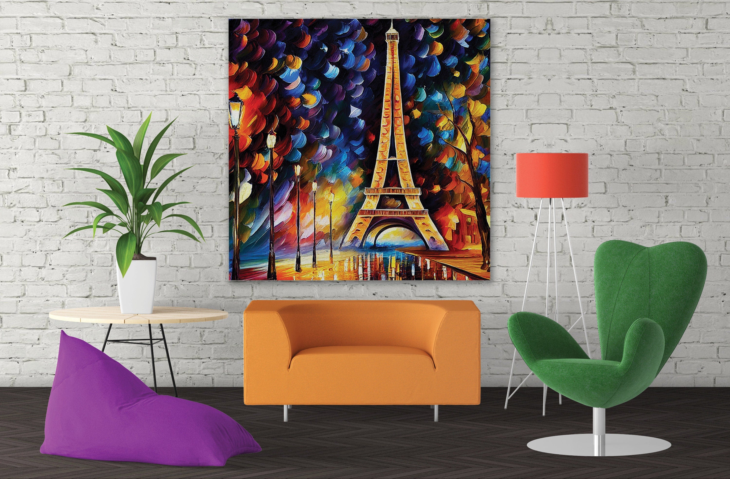 Eiffel Tower Canvas – Vibrant Paris Wall Art With Wooden Frame & Scratch Resistant Coating