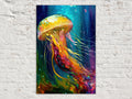 Jellyfish Canvas Art – Vibrant Sea Life Painting on Gallery Ready Wooden Frame