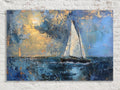 Minimal Sailboat Art – Large Canvas Print | Gallery Wrapped Nautical Wall Decor