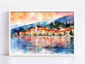 Bellagio Bliss - Lake Como Views Watercolor Painting, Giclee Print on Canvas, Artist Paper, Watercolor Paper, Available in Extra Large Sizes