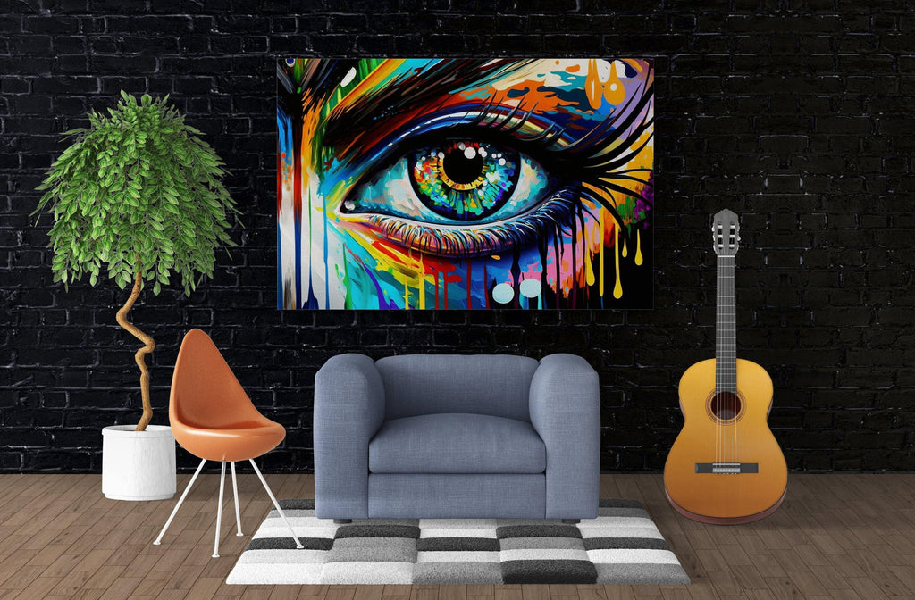 Eye Wall Art - Colorful Canvas Print | Vibrant Pop Art Decor, Bold Statement
