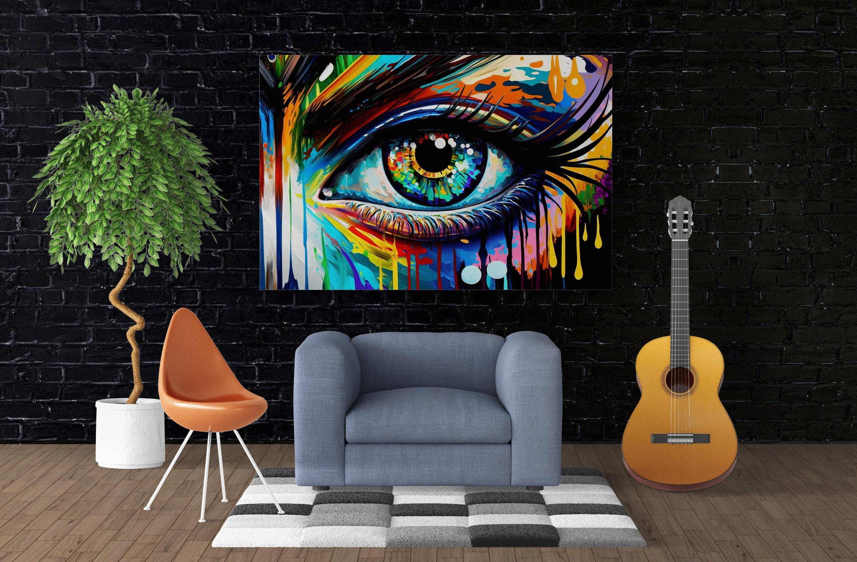 Eye Wall Art - Colorful Canvas Print | Vibrant Pop Art Decor, Bold Statement