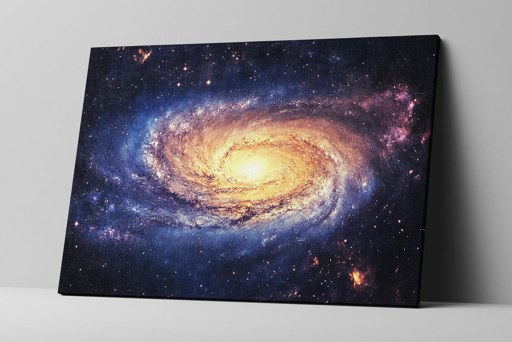 a painting of a spiral galaxy with stars