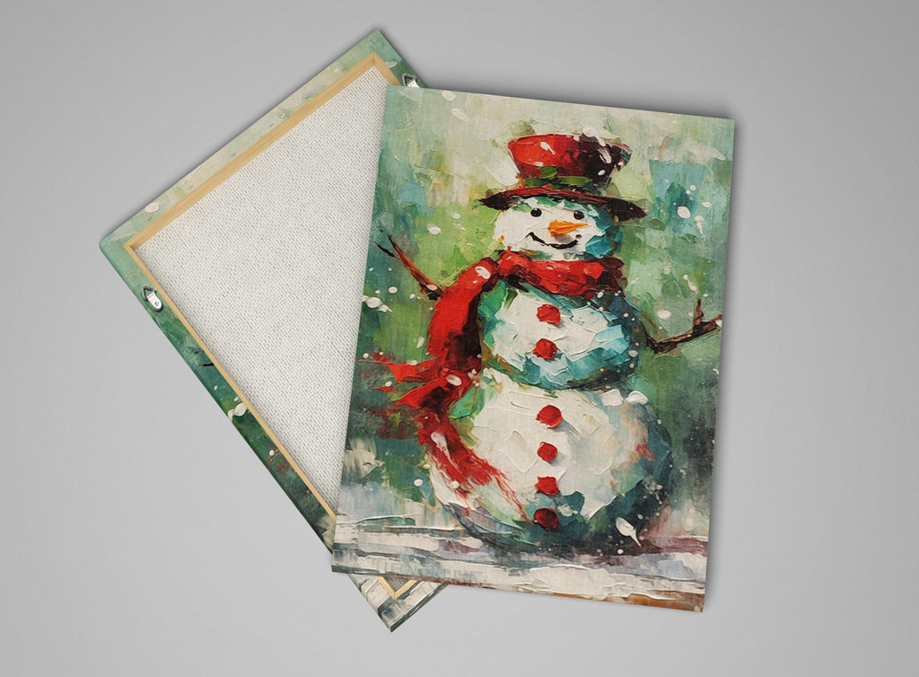 Christmas Wall Art – Frosty the Snowman Canvas Print | Vibrant Holiday Colors & Easy to Hang