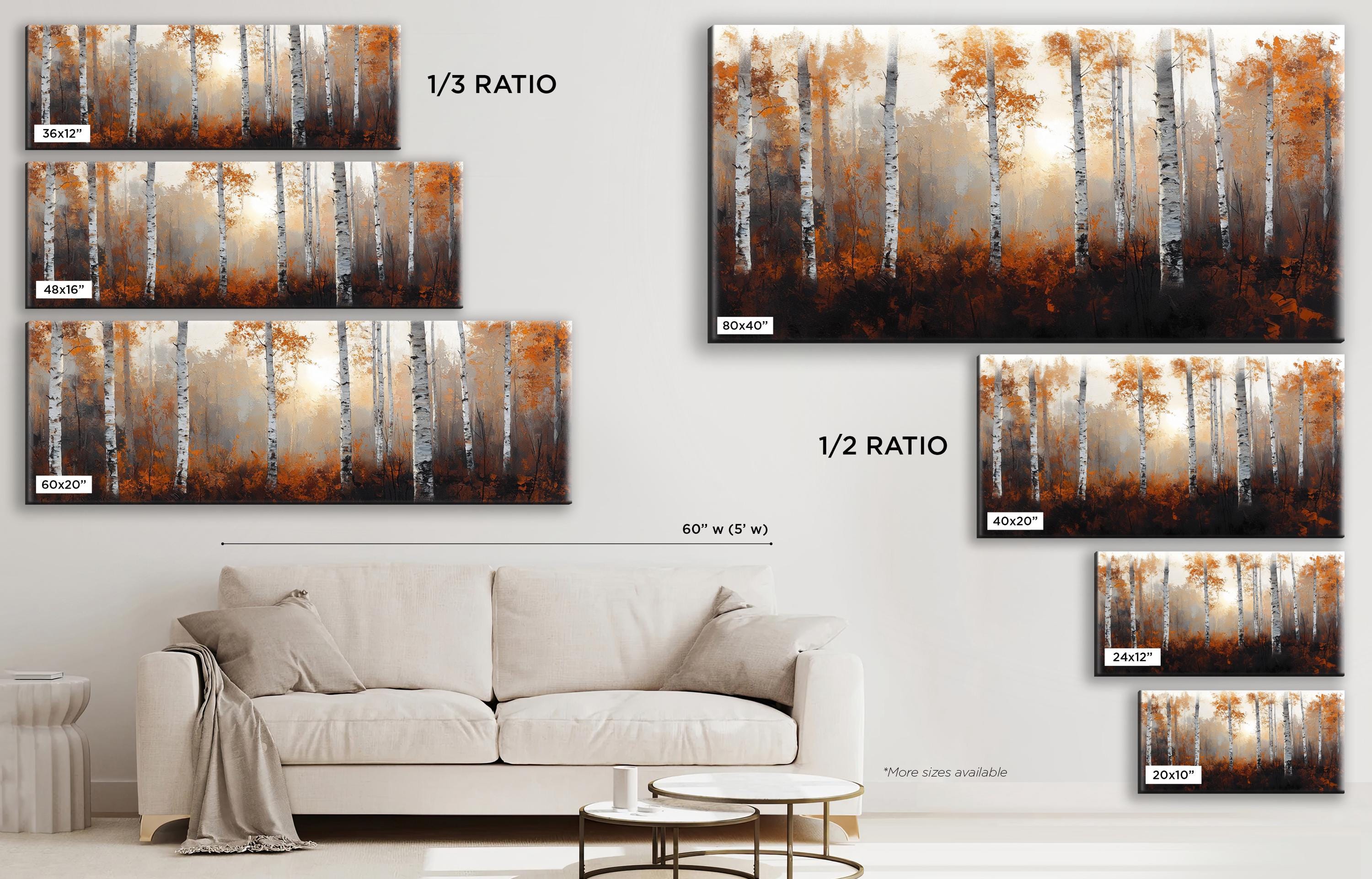 a living room with a couch and a painting on the wall