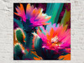Desert Cactus Art – Pink Saguaro Flower Giclée Print on Gallery Wrapped Canvas
