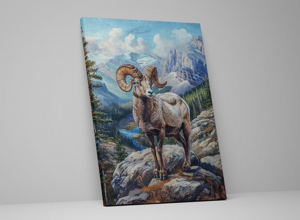 Bighorn Sheep Wall Decor – Large Wildlife Canvas Art | Ready to Hang, Gallery Wrapped Print