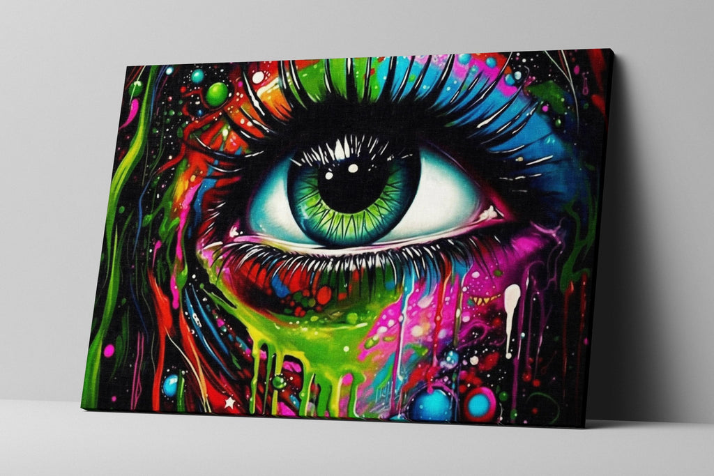 Psychedelic Eye Canvas – Trippy Eye Painting on Vibrant Gallery Ready Canvas Print