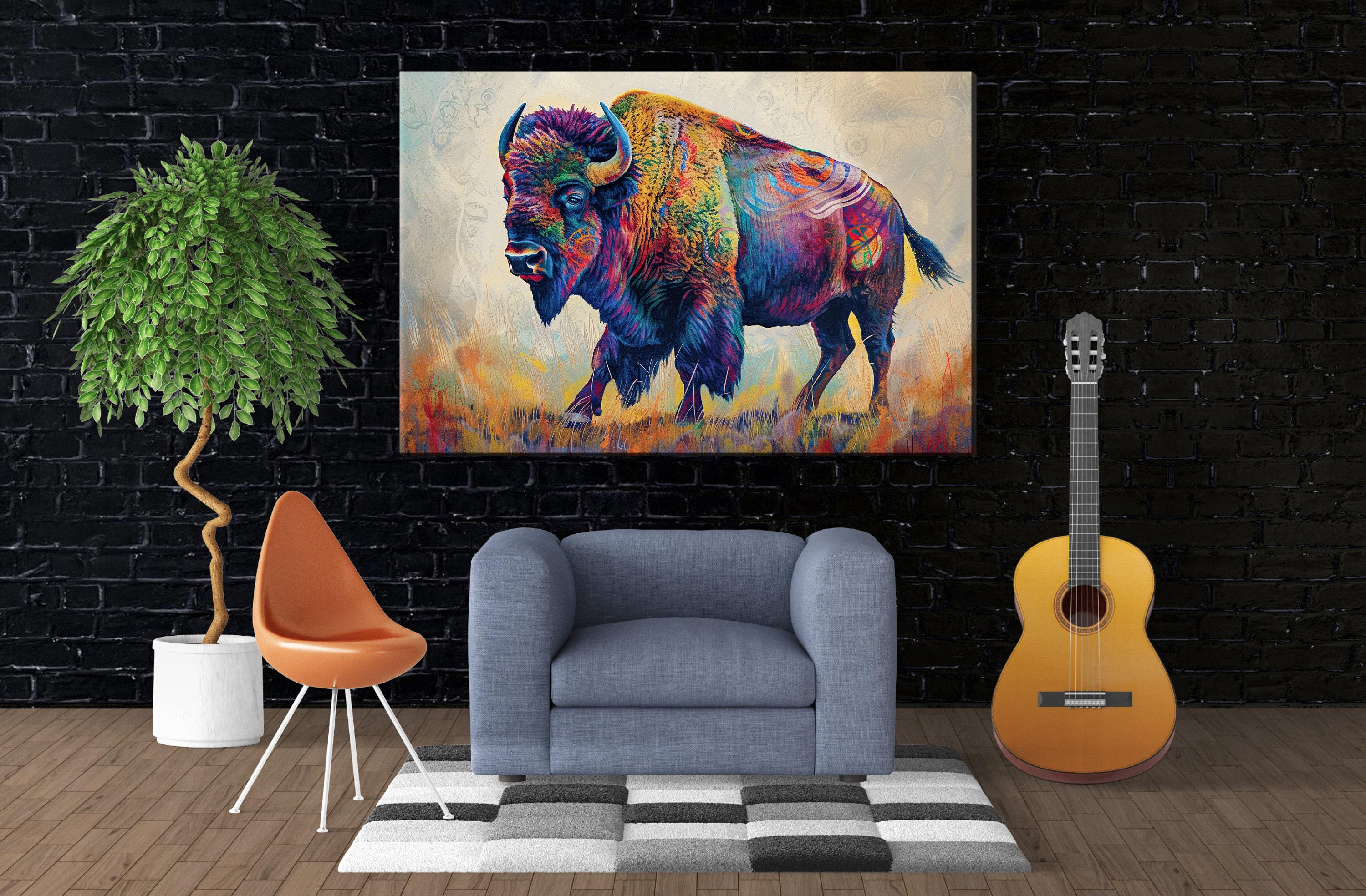 American Bison Art - Majestic Wildlife Buffalo Giclee Print | Large Gallery-Wrapped Canvas