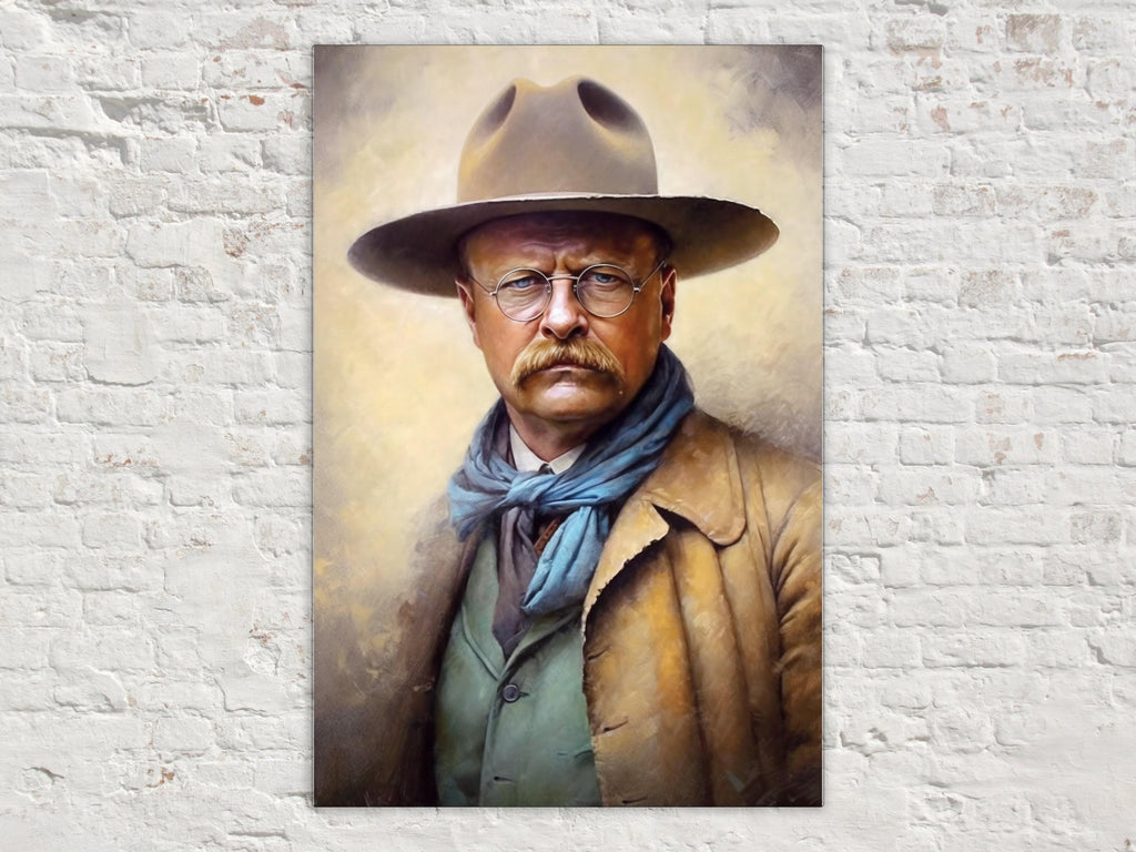 Theodore Roosevelt Portrait - Large Canvas Print | Gallery Wrapped Canvas, Political Wall Art