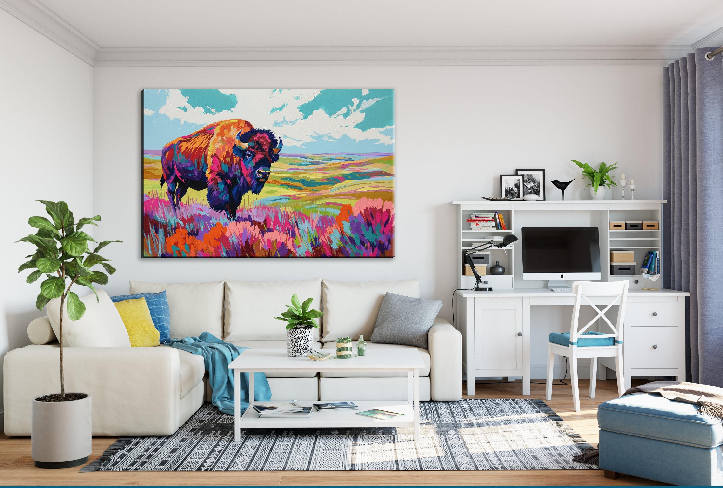 Bison Pop Art - Bold Wall Art Canvas | Extra Large Gallery Wrapped Canvas