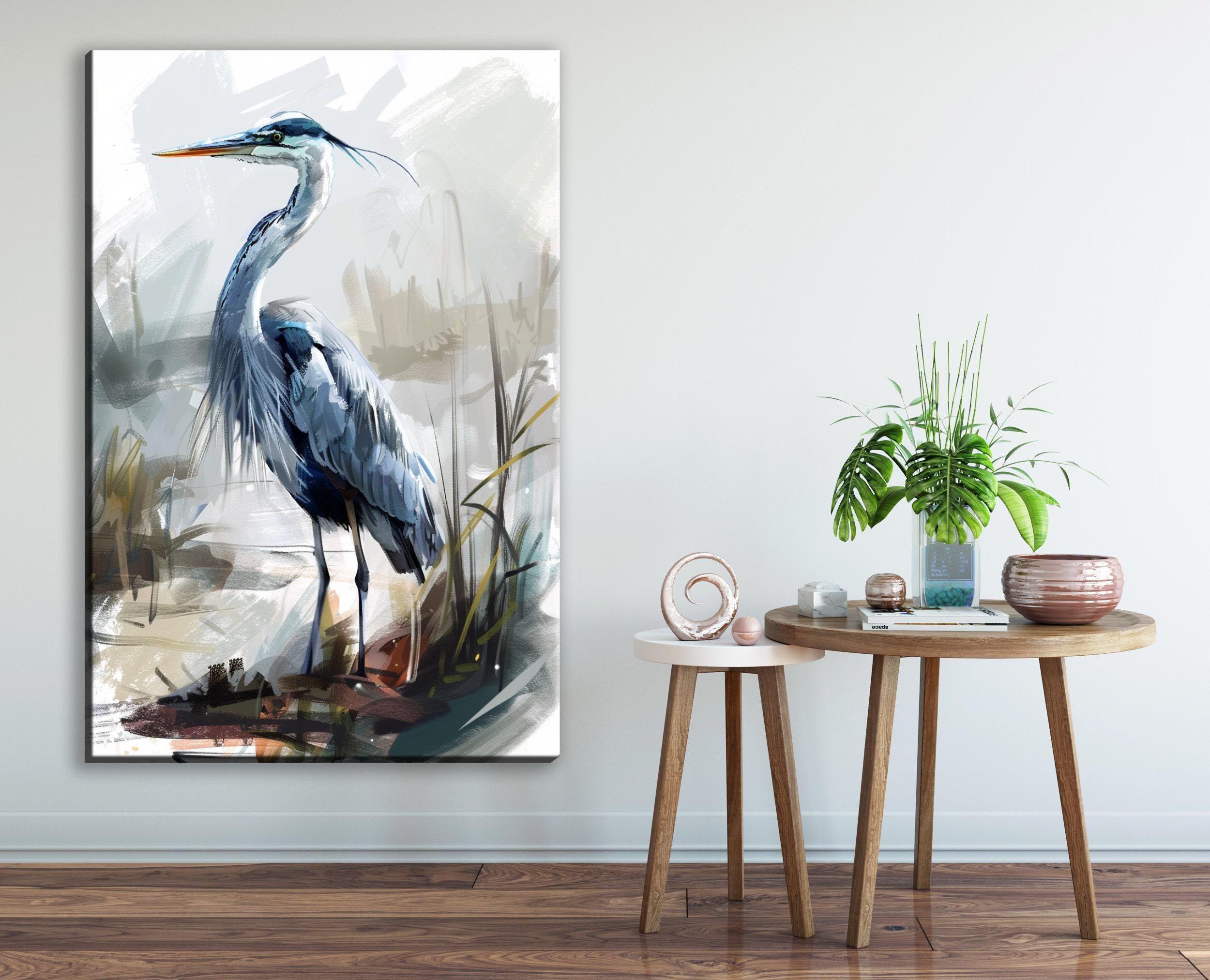 Blue Heron Wall Art – Large Canvas Art | Gallery Wrapped Canvas Print