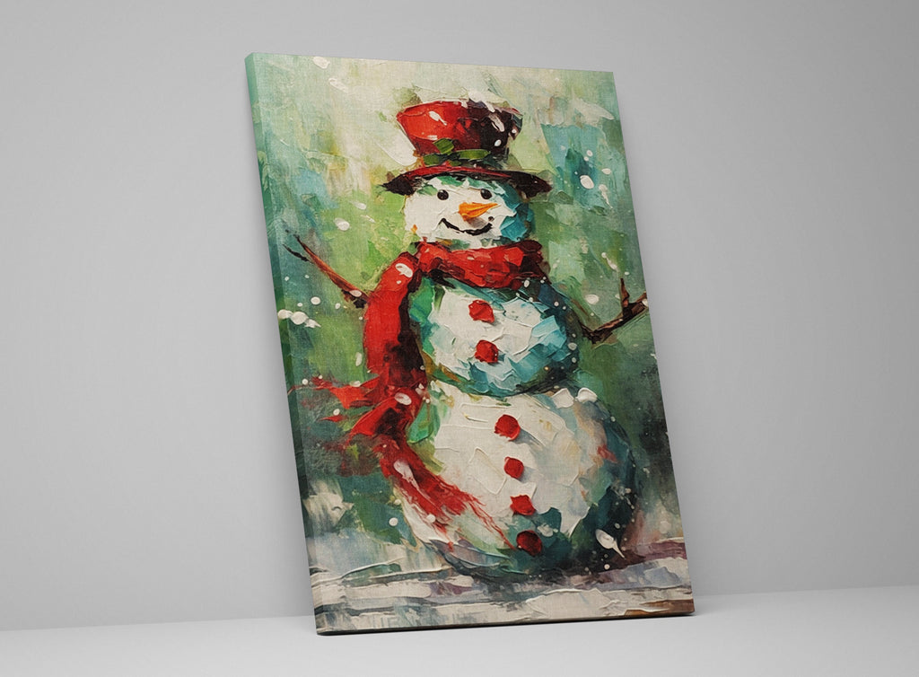 Christmas Wall Art – Frosty the Snowman Canvas Print | Vibrant Holiday Colors & Easy to Hang