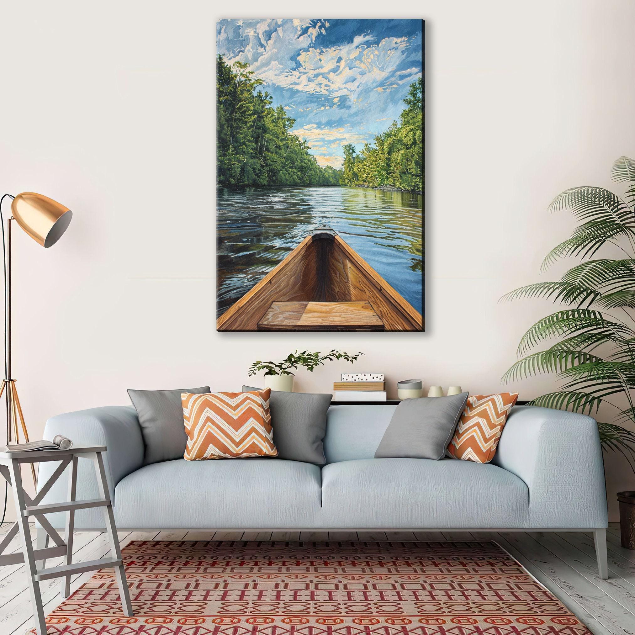 Canoe Wall Art – Large Canvas Art | Tranquil Waters Canvas, Gallery Wrapped