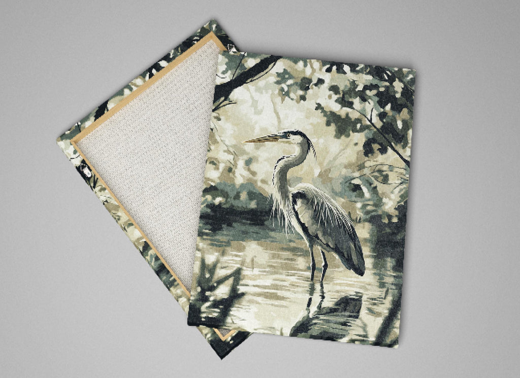 two napkins with a picture of a bird on them