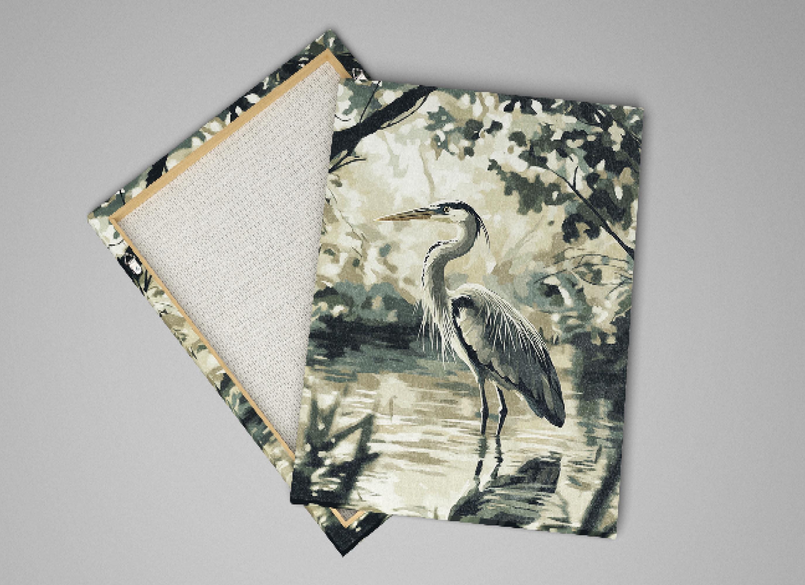 two napkins with a picture of a bird on them