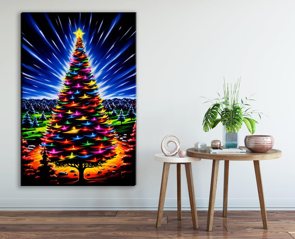 Christmas Tree Canvas - Festive Canvas Print | Gallery Wrapped, Ready to Hang Art
