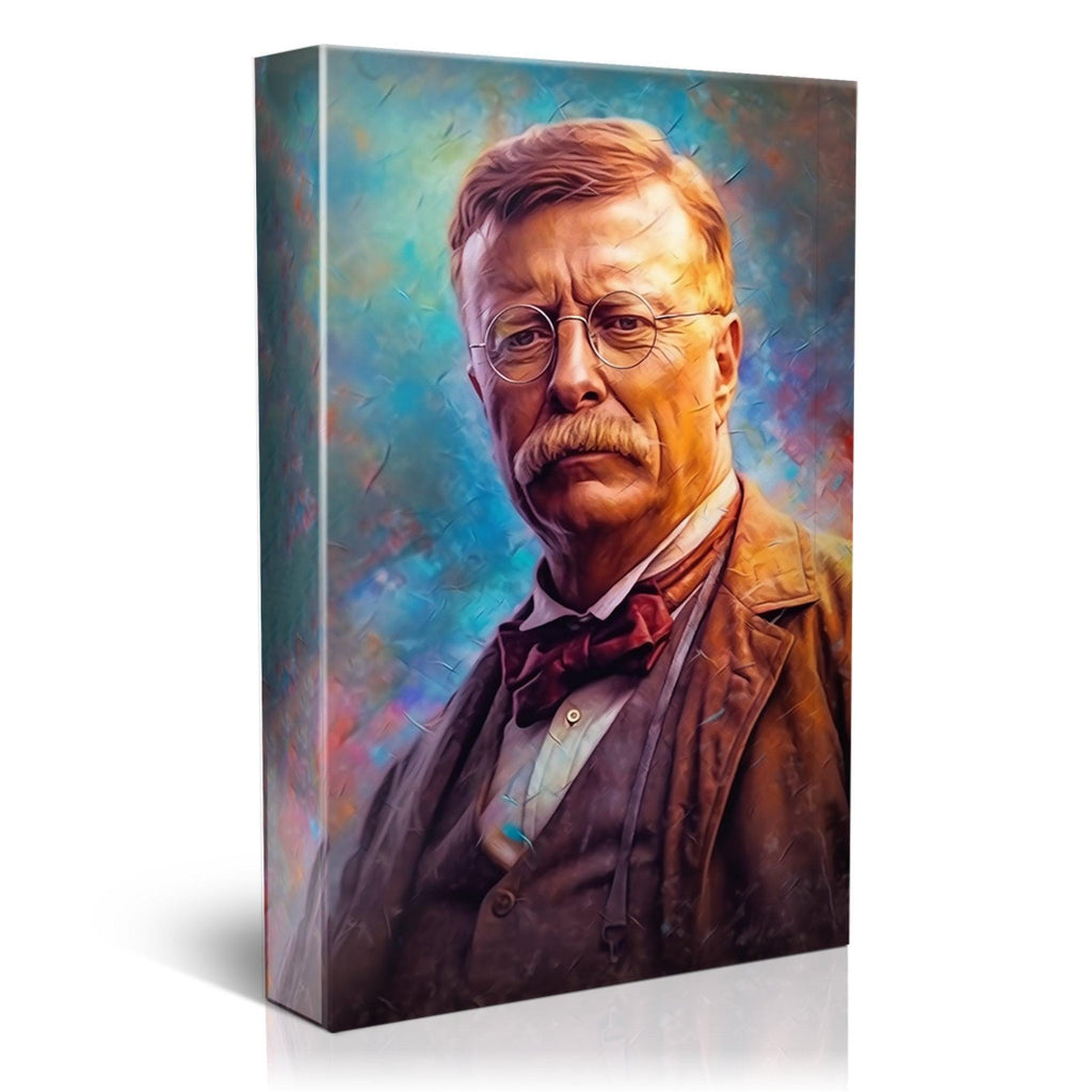 Theodore Roosevelt Art | Historical Wall Art Canvas Print With Acid Free Ink & Wood Frame