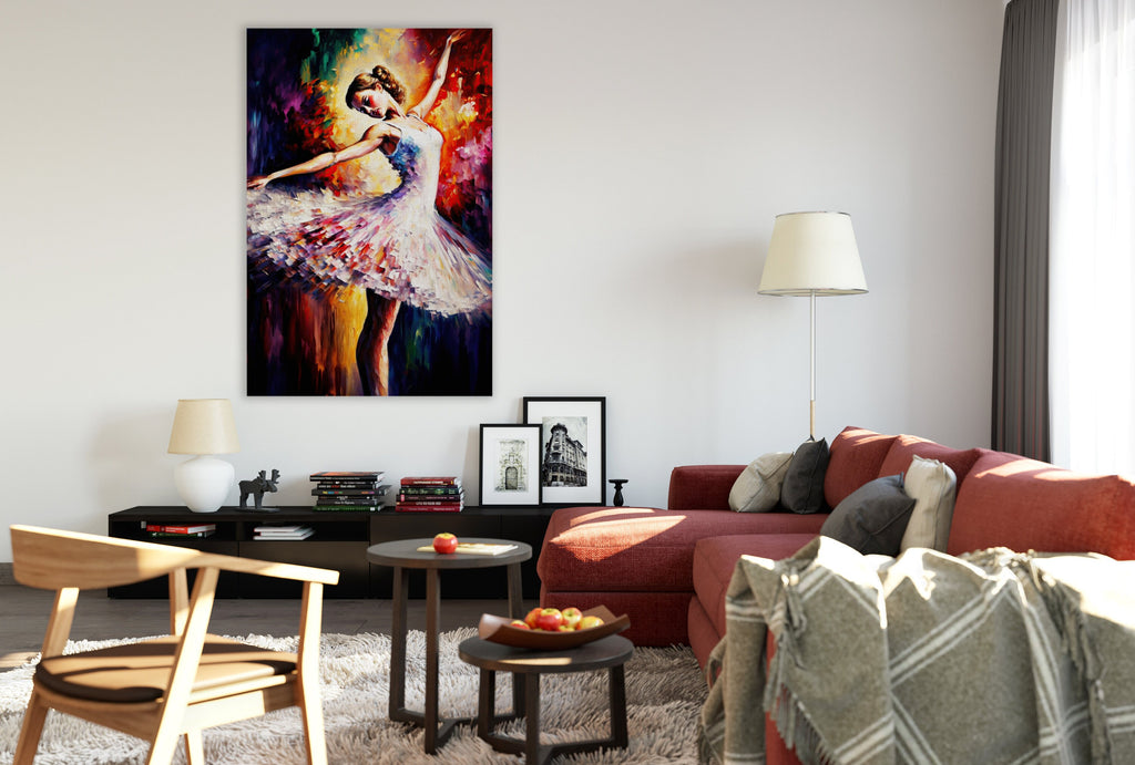 Ballerina Wall Art - High Quality Canvas Print with Wooden Frame & Scratch Resistant Coating