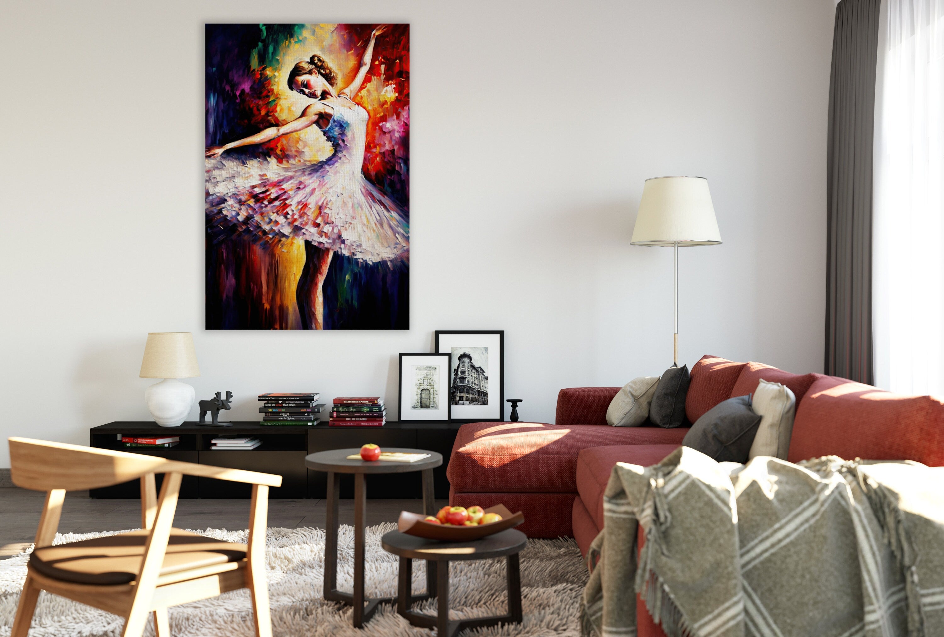 Ballerina Wall Art - High Quality Canvas Print with Wooden Frame & Scratch Resistant Coating