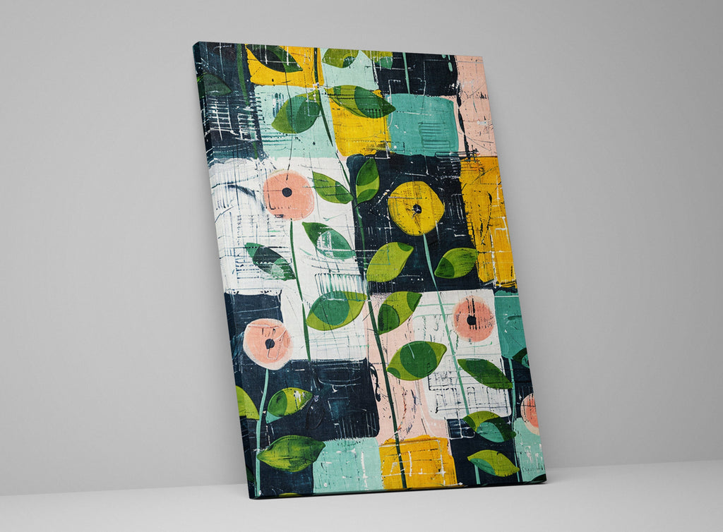 Farmhouse Floral Wall Art – Gallery Wrapped Canvas | Extra Large Floral Pattern Print