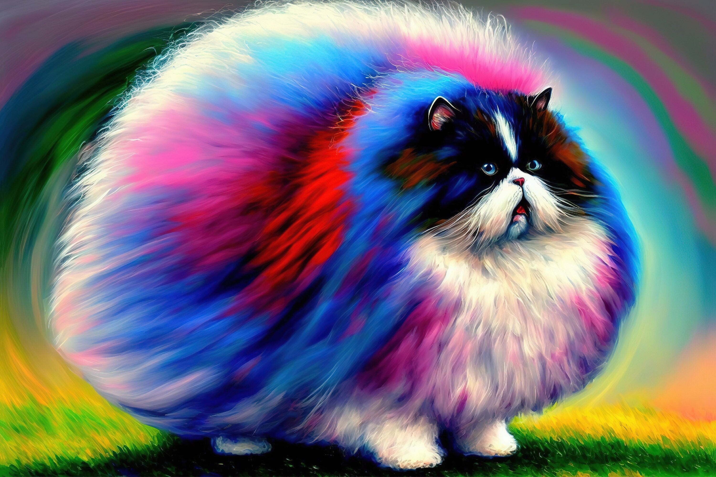 Fluffy Cat Canvas – Cute Kitten Art Print With Scratch Resistant Coating