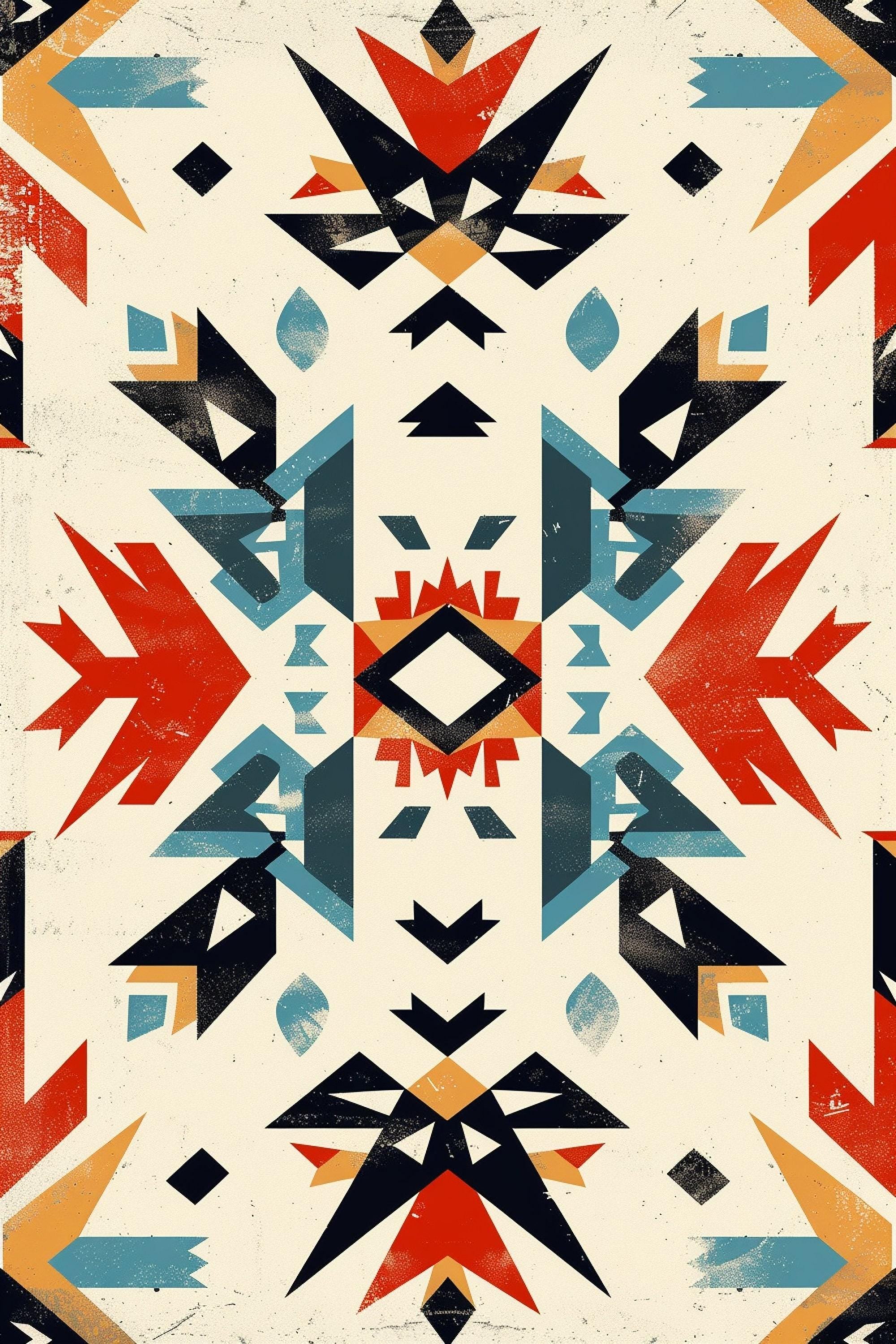 Native American Wall Decor – Extra Large Gallery Wrapped Canvas With Tribal Pattern Art