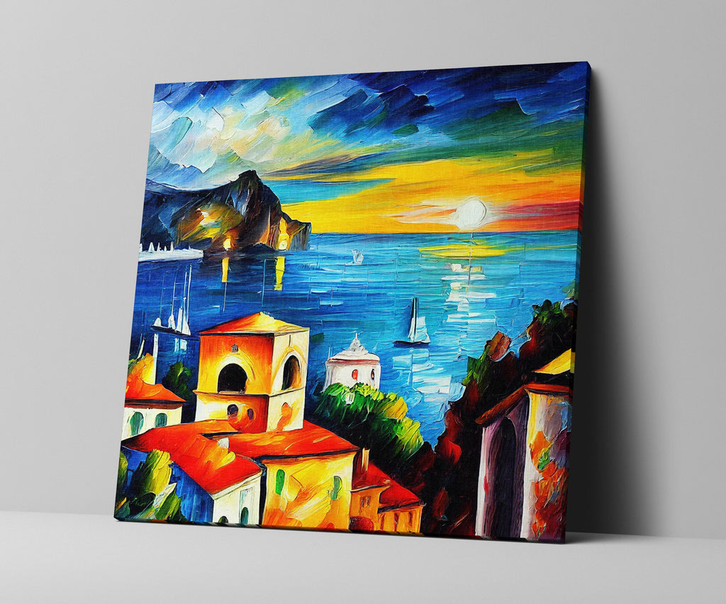 Italy Canvas Print - Amalfi Coast Art on Gallery Ready Wooden Frame