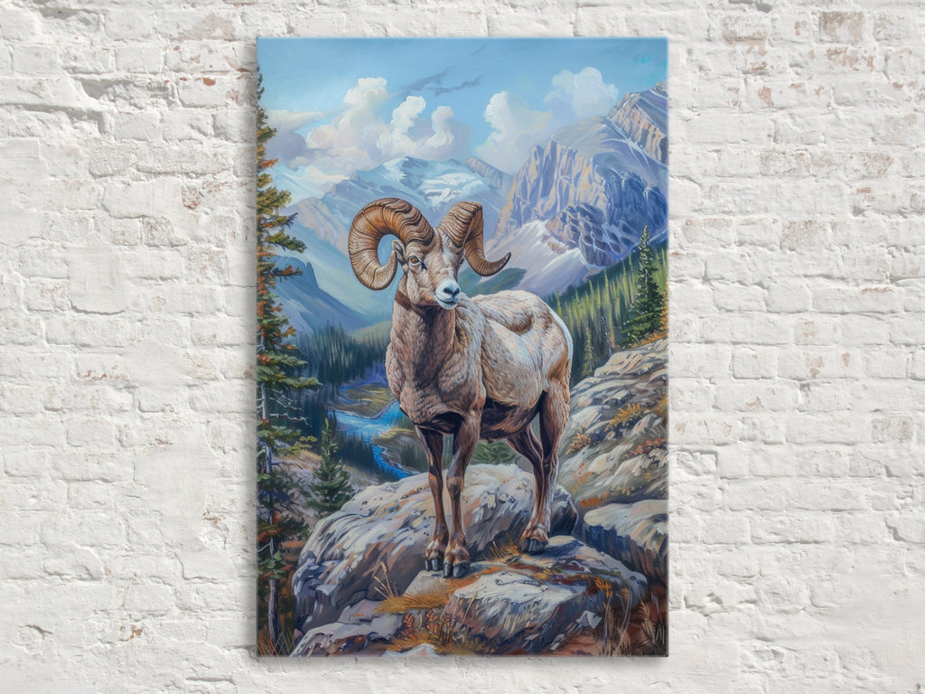 Bighorn Sheep Wall Decor – Large Wildlife Canvas Art | Ready to Hang, Gallery Wrapped Print