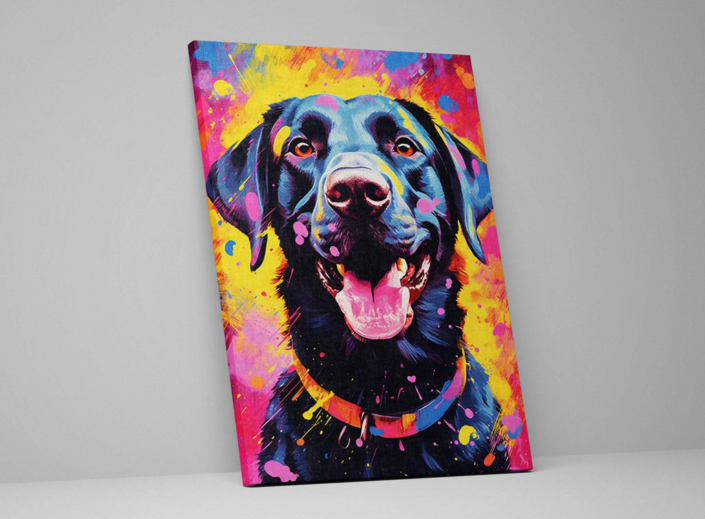 Black Labrador Canvas - Large Canvas Print With Scratch Resistant Coating & Wooden Frame Art