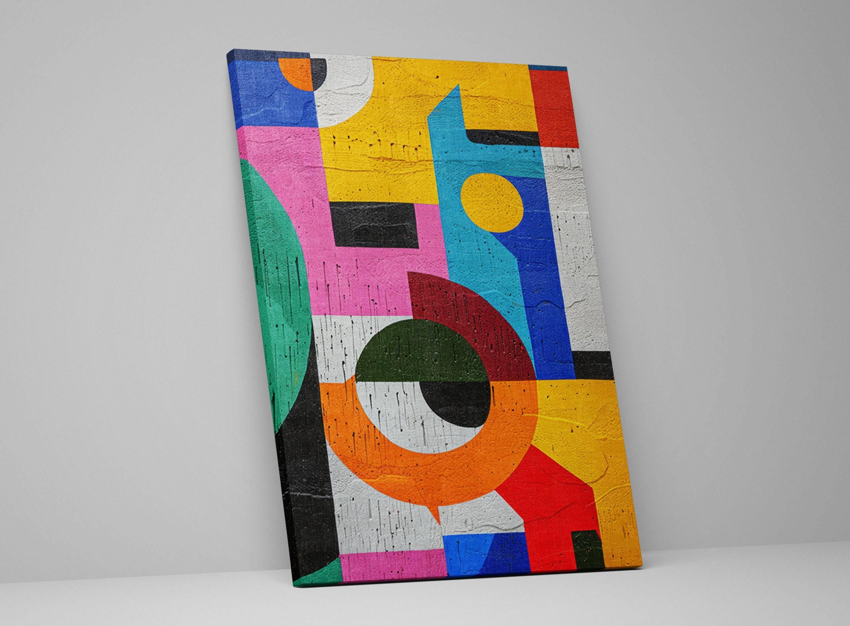 Abstract Brutalism Artwork - Large Abstract Art | Gallery Wrapped Canvas Print