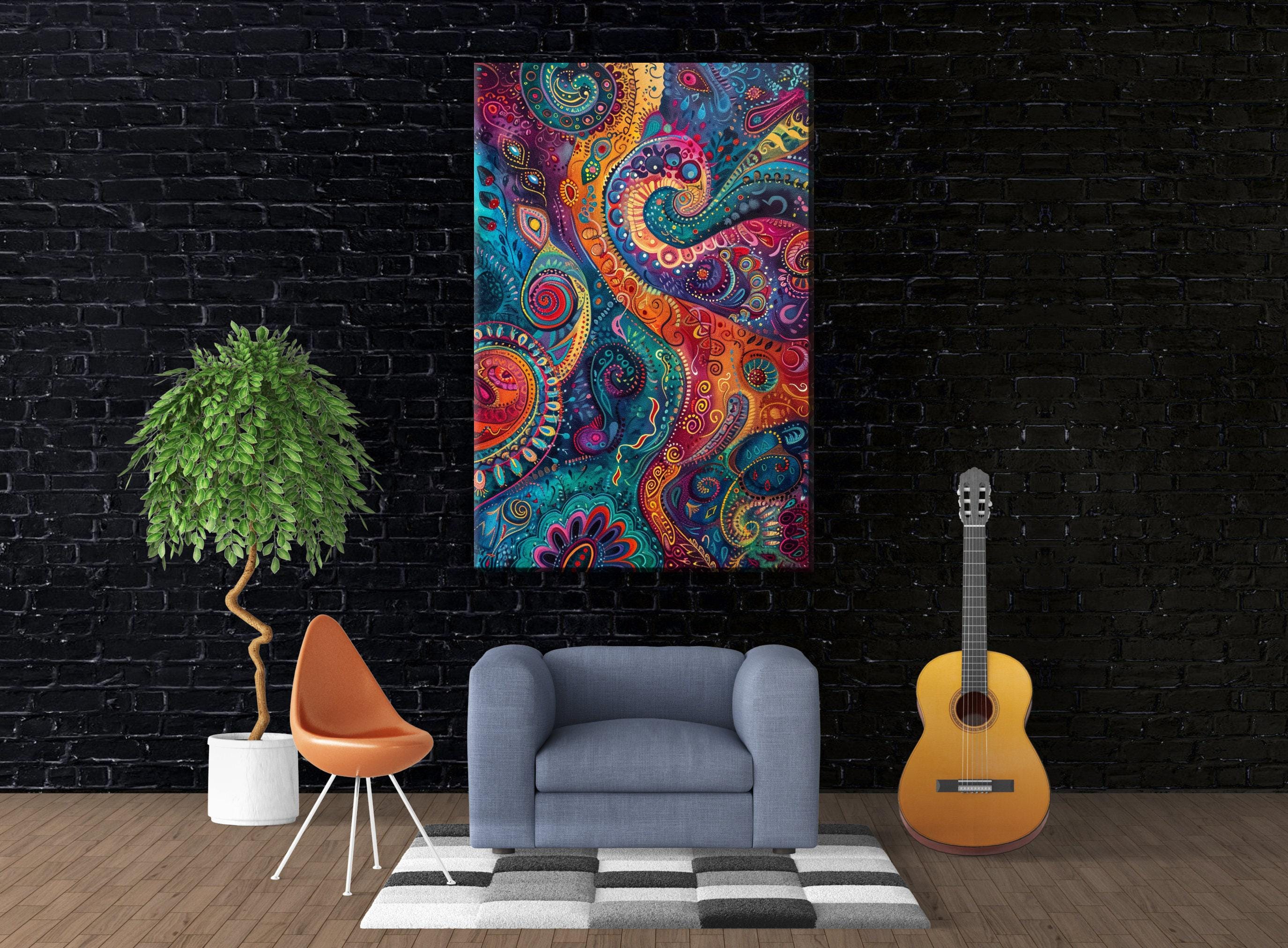 Bohemian Abstract Canvas - Large Wall Art | Gallery Wrapped Canvas, Ready to Hang