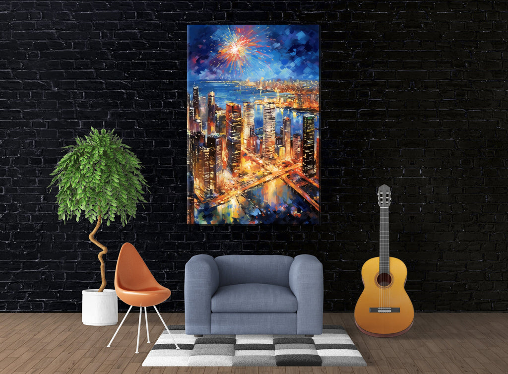 NYC Canvas Wall Art - Vibrant New York City Art | Large Cityscape Canvas Print