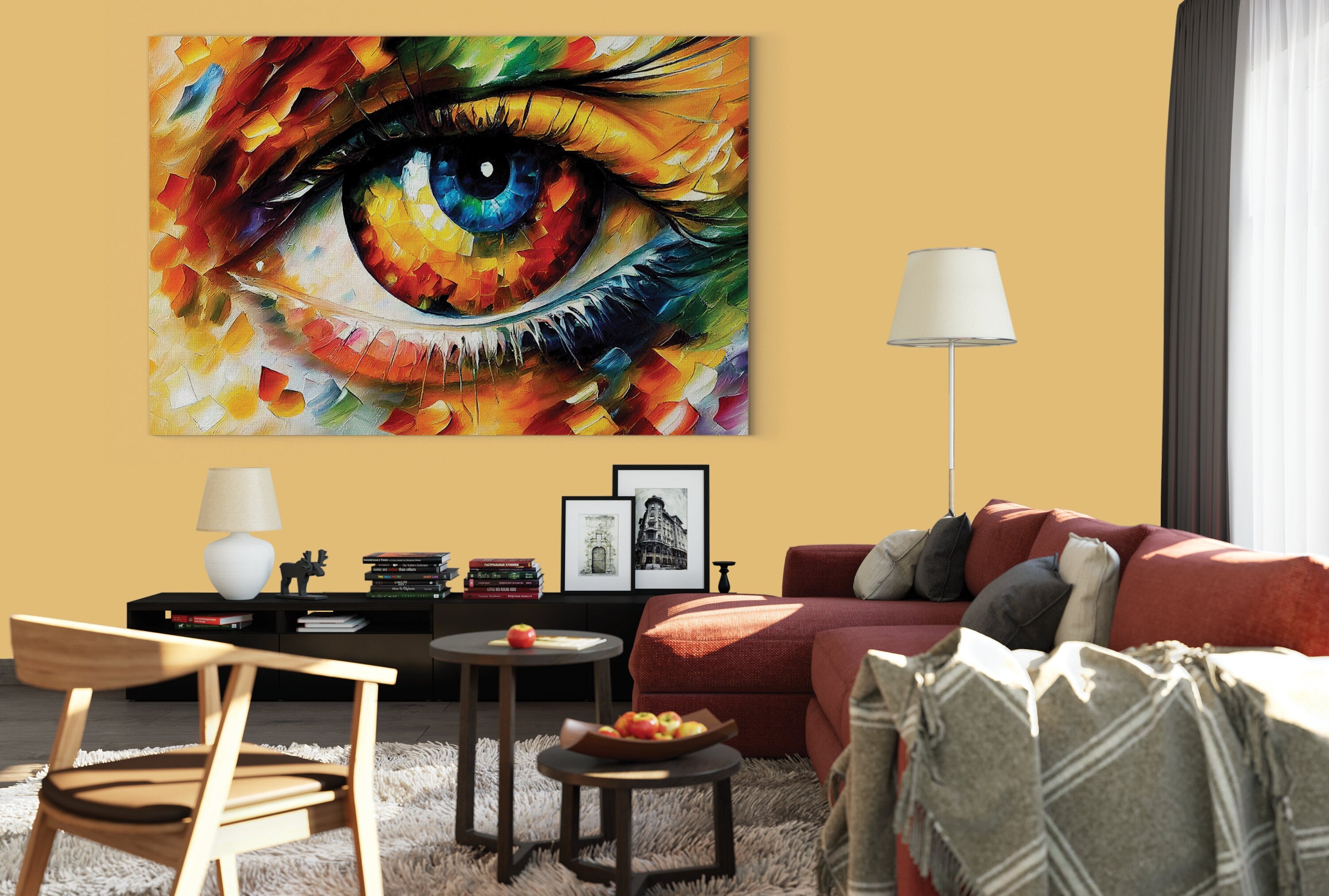 Eye Canvas Print – Vibrant Colorful Wall Art With Oil Painting Reproduction